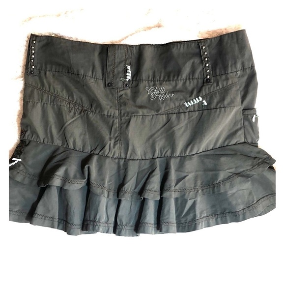 NEW-CHILLI Pepper London Ruffled, Embroidered, Hand Beaded, Studded Mini Skirt - Picture 2 of 14